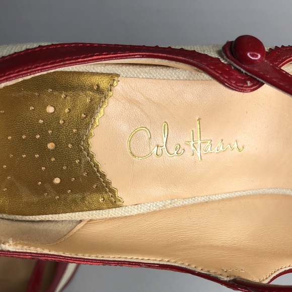 🎉HP🎉Cole Haan Nike Air canvas/red heels - Picture 6 of 7